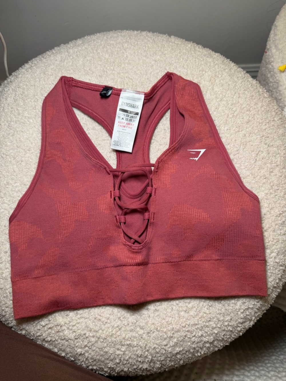 Gymshark Lace-Up Seamless Sports Bra - Rose